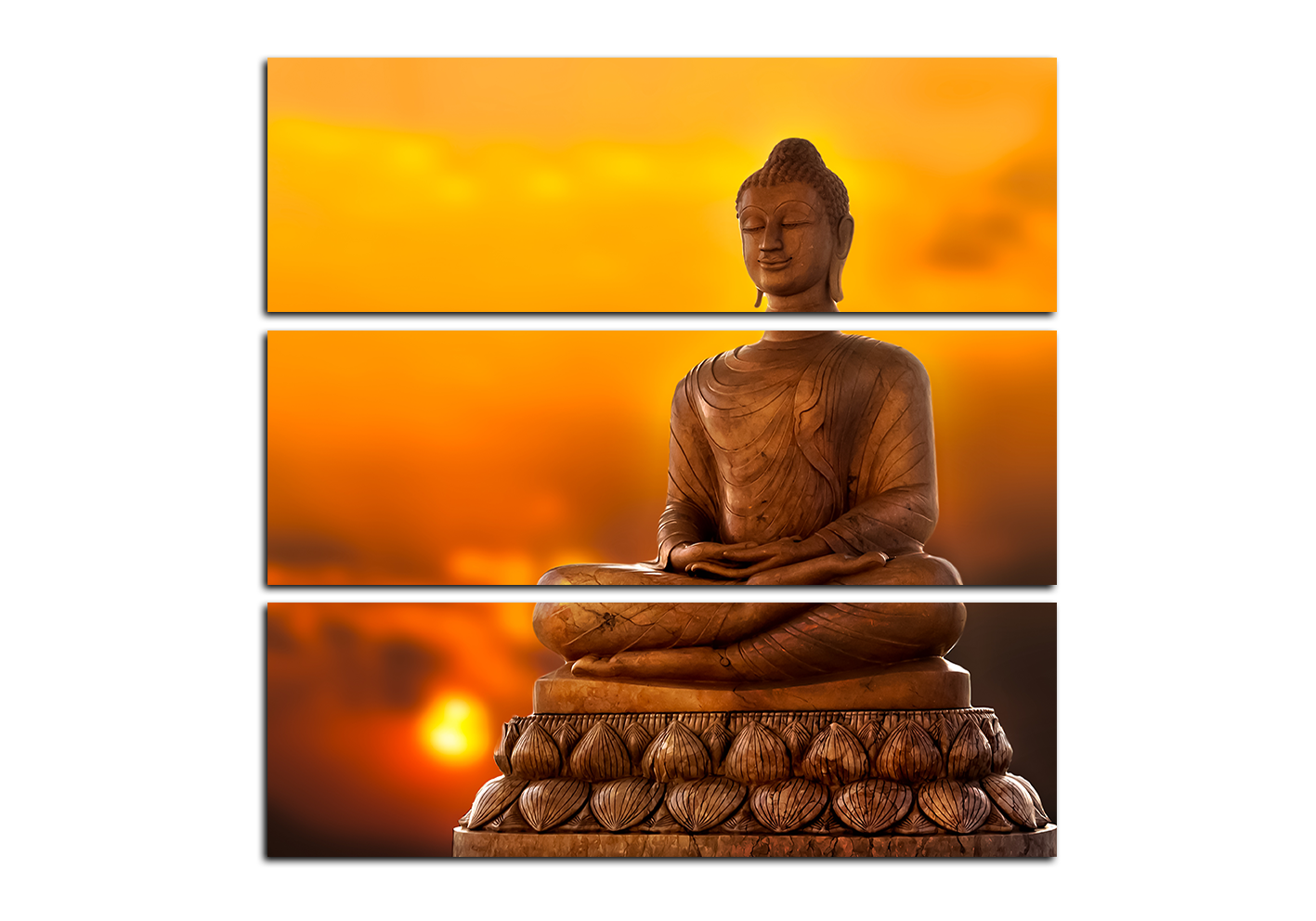 Obraz na plátně - Buddha a západ slunce - čtverec Obraz na plátně - Buddha a západ slunce - čtverec